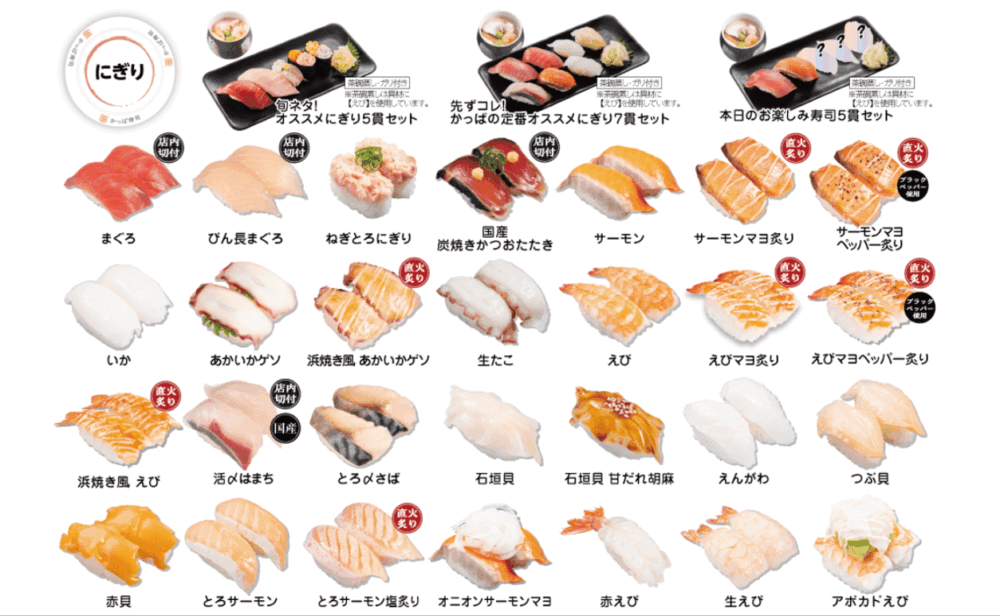 寿司メニュー