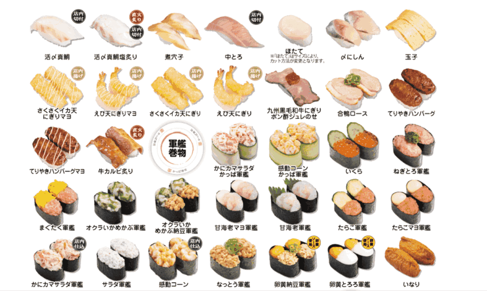 寿司メニュー