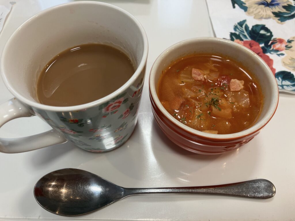 スープとカフェオレ