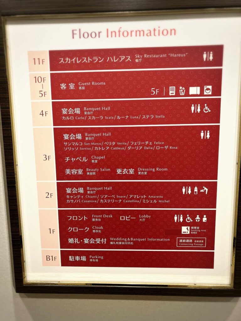 レストランハレアスのビュッフェ　フロア案内