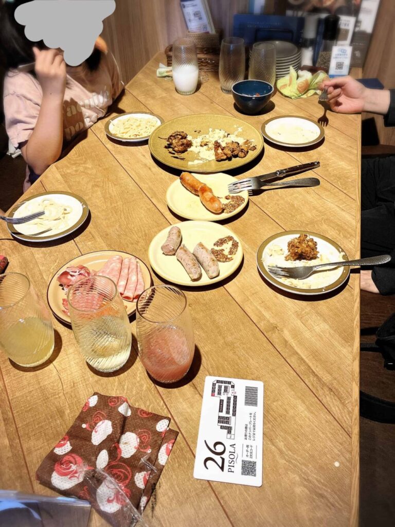 テーブルの様子