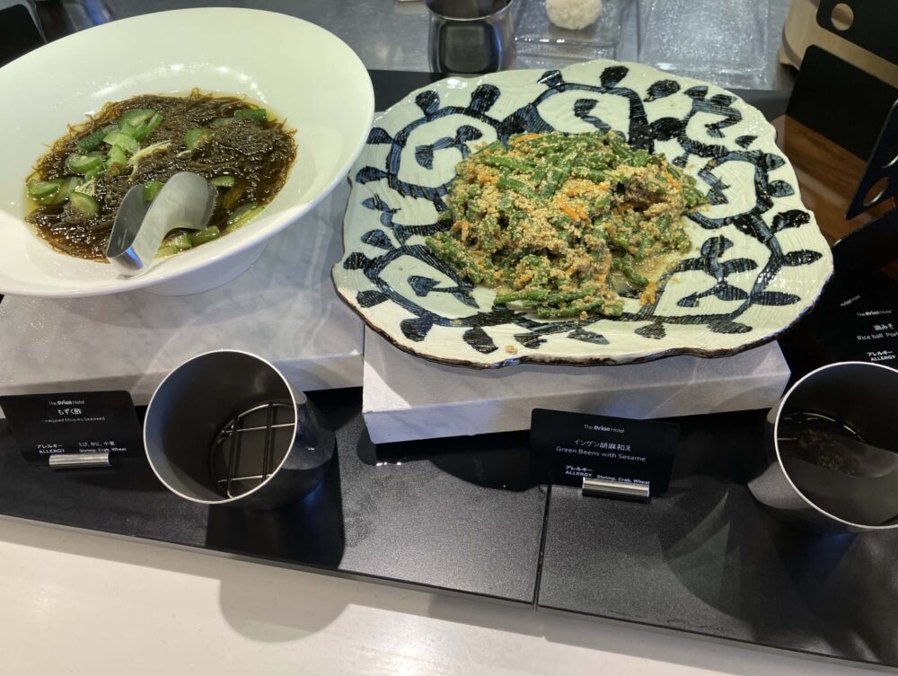 インゲン胡麻和え、もずく酢